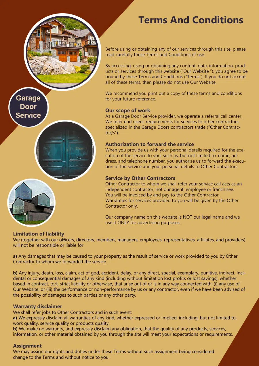 5 Star Garage Door West New York, NJ 201-518-9738 - terms6